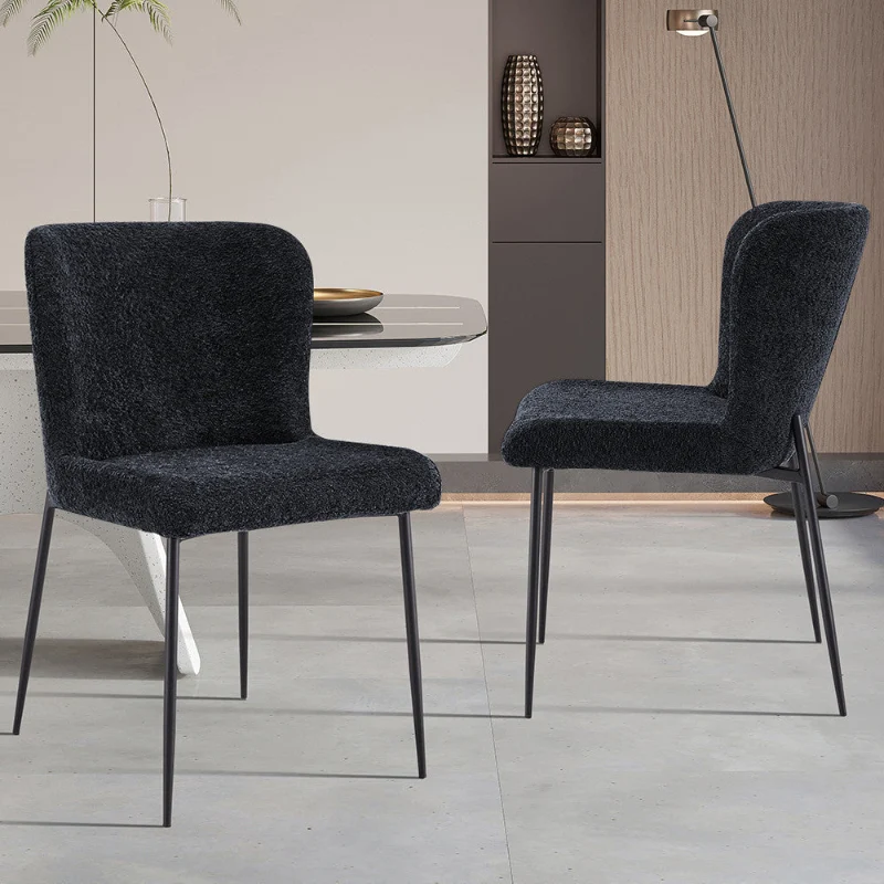 Lot de Chaises Lisa Bouclé Noir Gris