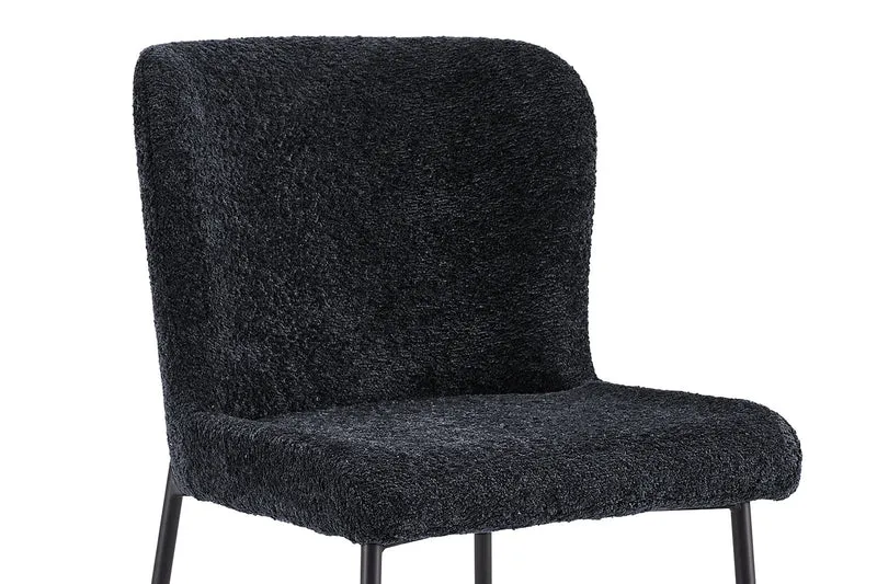 Lot de Chaises Lisa Bouclé Noir Gris