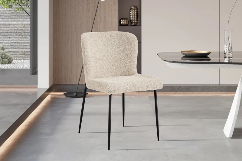 Lot de Chaises Lisa Bouclé Beige