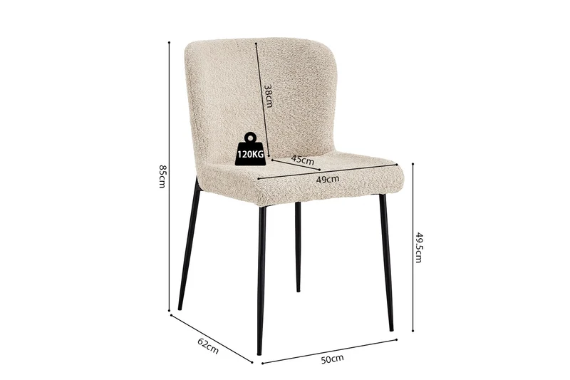 Lot de Chaises Lisa Bouclé Beige