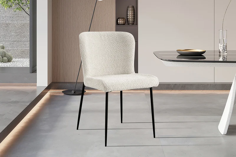 Lot de Chaises Lisa Bouclé Ecru