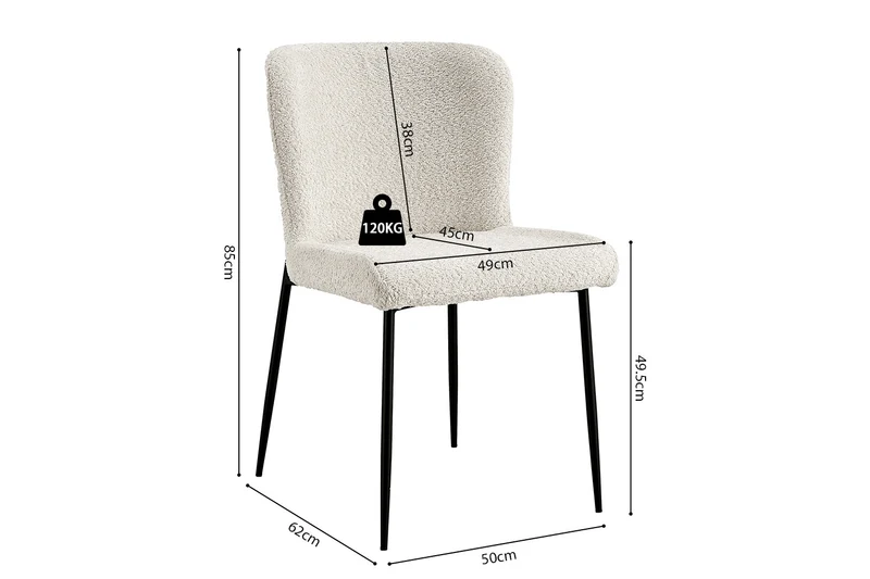 Lot de Chaises Lisa Bouclé Ecru