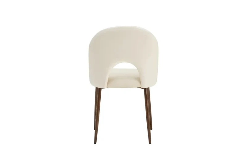 Chaise Teddy Structure Métal effet Bois Noyer | Velours Style Classique