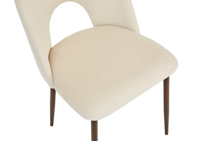 Chaise Teddy Structure Métal effet Bois Noyer | Velours Style Classique