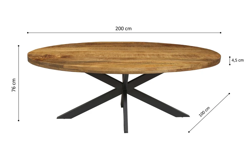 Table à manger Alexa Ovale bois de Manguier