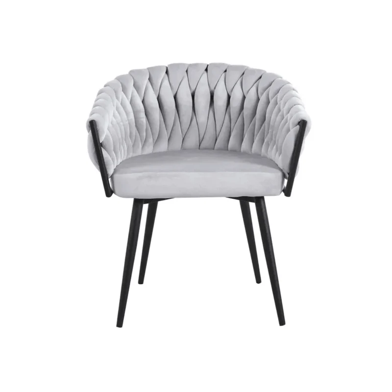 Chaise Tressée - Velours, Style Fauteuil accoudoirs