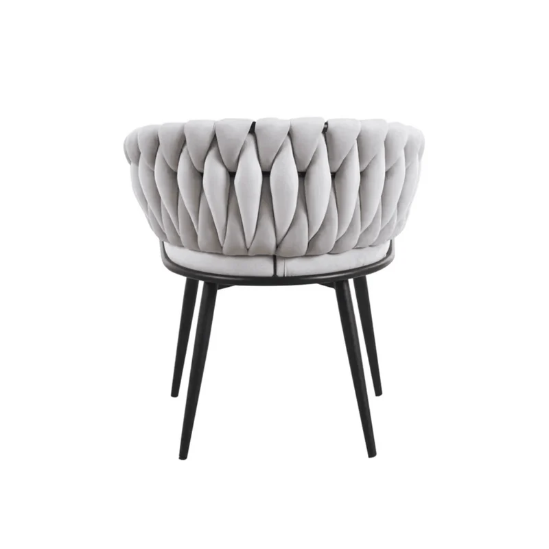 Chaise Tressée - Velours, Style Fauteuil accoudoirs