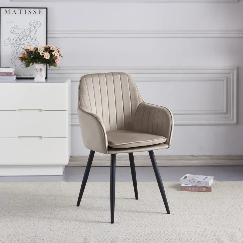 Chaise Intendance Tissu Velours Moka