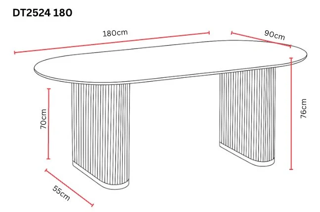 TABLE A MANGER SELENA PIED BEIGE PLATEAU CERAMIQUE MARBRE BLANC 180x90cm
