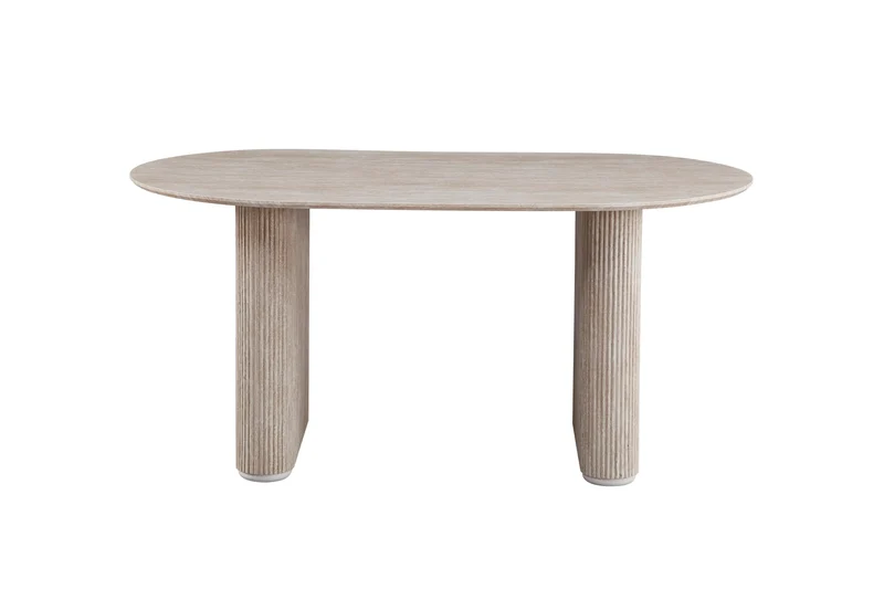 TABLE A MANGER ROXANNE PLATEAU BEIGE PIED BEIGE 160X90X75CM