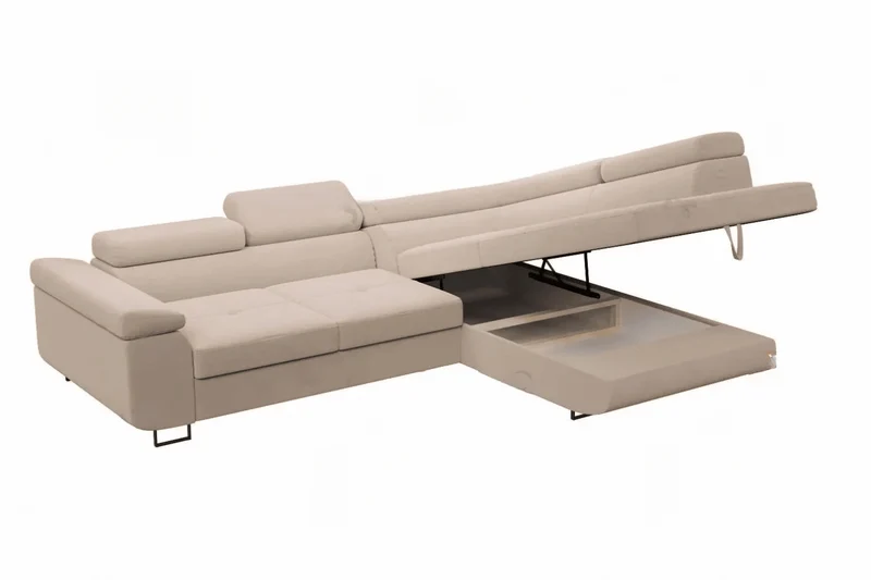 Canapé d'angle Toulouse convertible Beige
