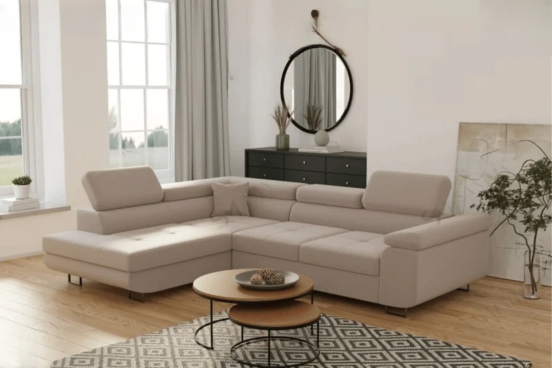 Canapé d'angle Toulouse convertible Beige