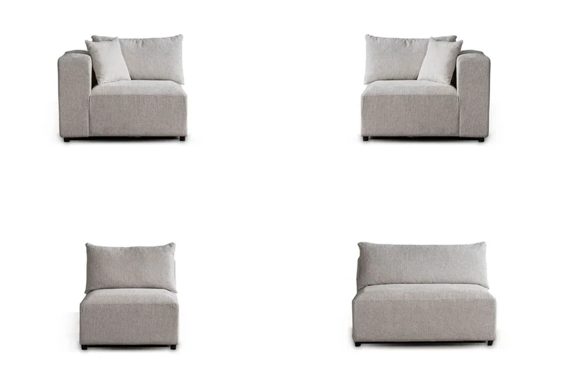 Canapé Azra Modulable Chenille Blanc cassé