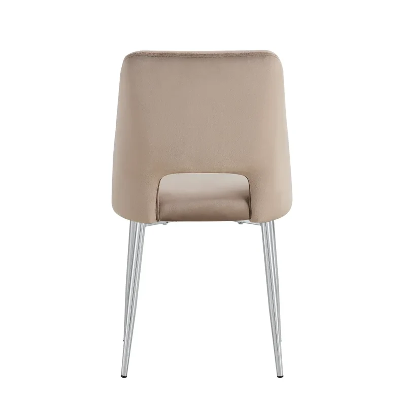 Chaise Ava Argent velours Taupe