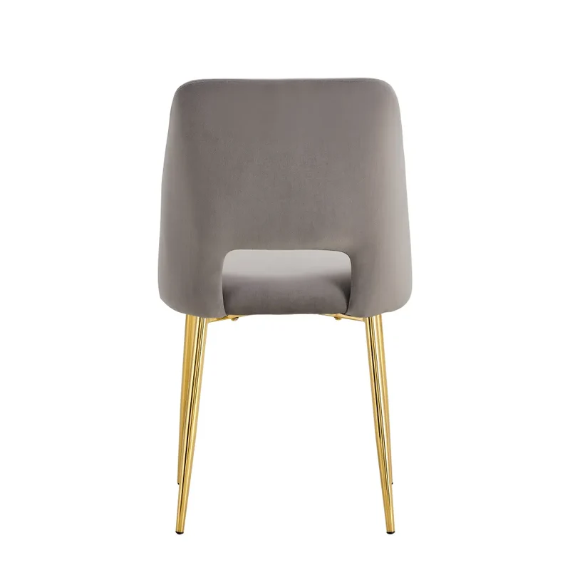 Chaise Ava Or velours Gris