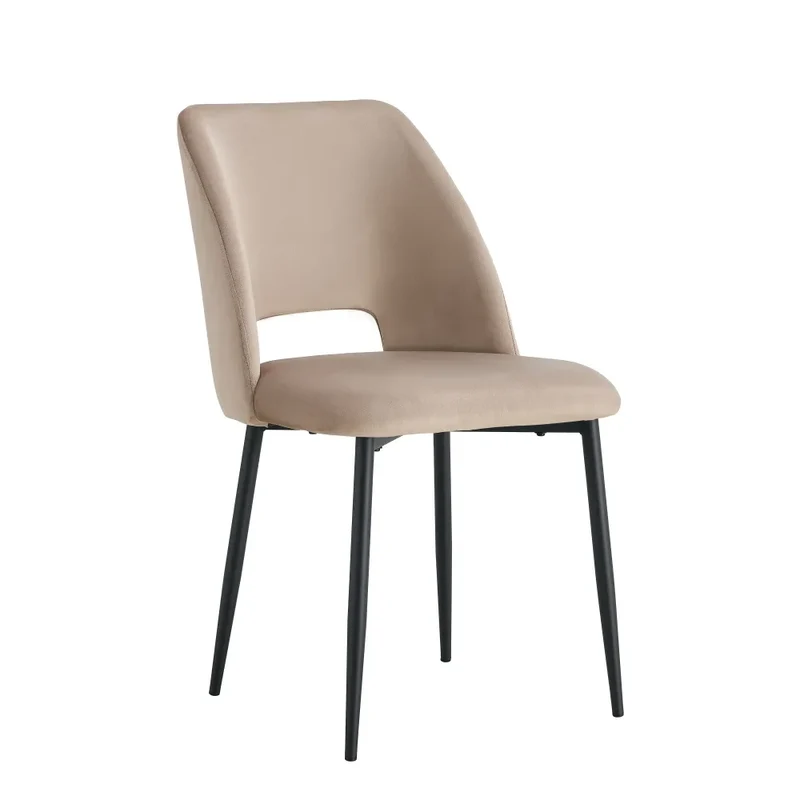 Chaise Ava Noir velours Taupe