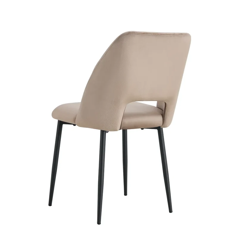Chaise Ava Noir velours Taupe
