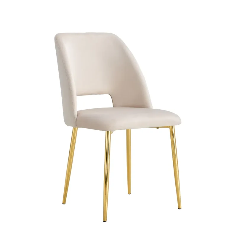 Chaise Ava Or velours Beige