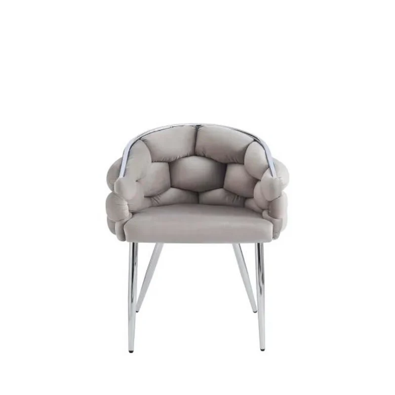 Chaise Ballon Argent velours Taupe