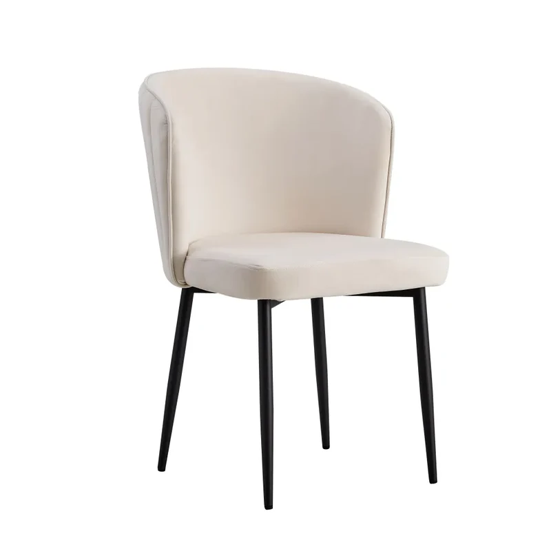 Chaise Diana Noir velours Ecru