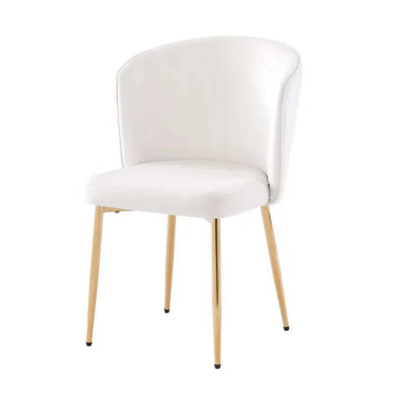 Chaise Diana Or velours Ecru