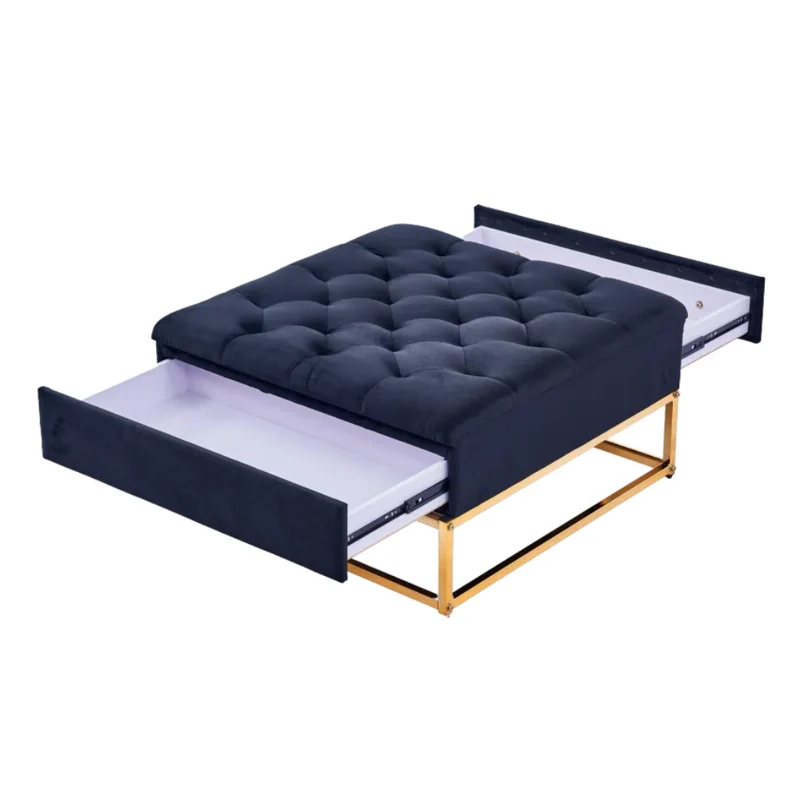 Pouf Rilax Or velours Noir