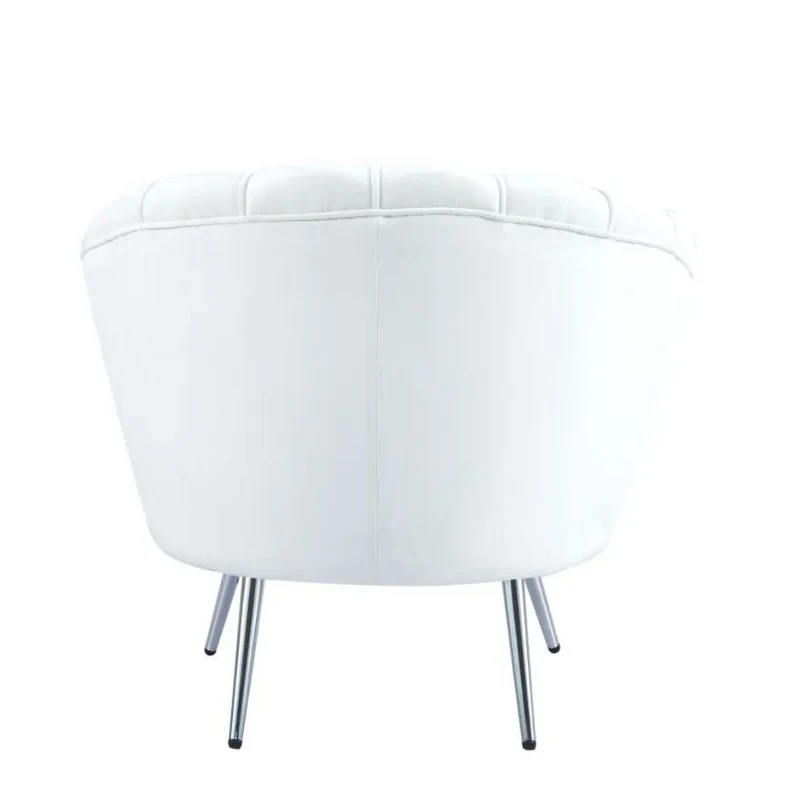 Fauteuil Quinconce Argent velours Ecru