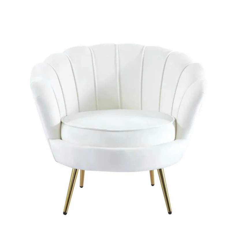 Fauteuil Quinconce Or velours Ecru