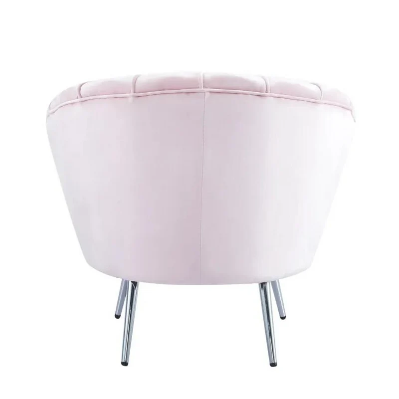 Fauteuil Quinconce Argent velours Rose
