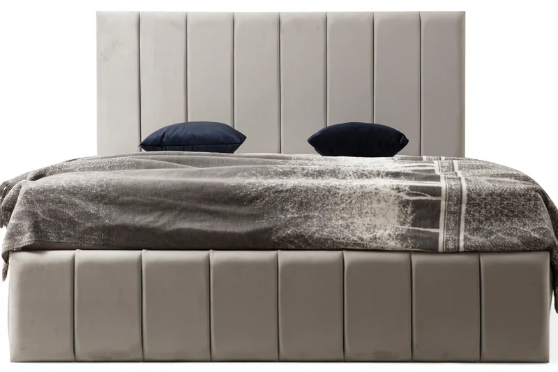 Cadre de lit Polo velours gris