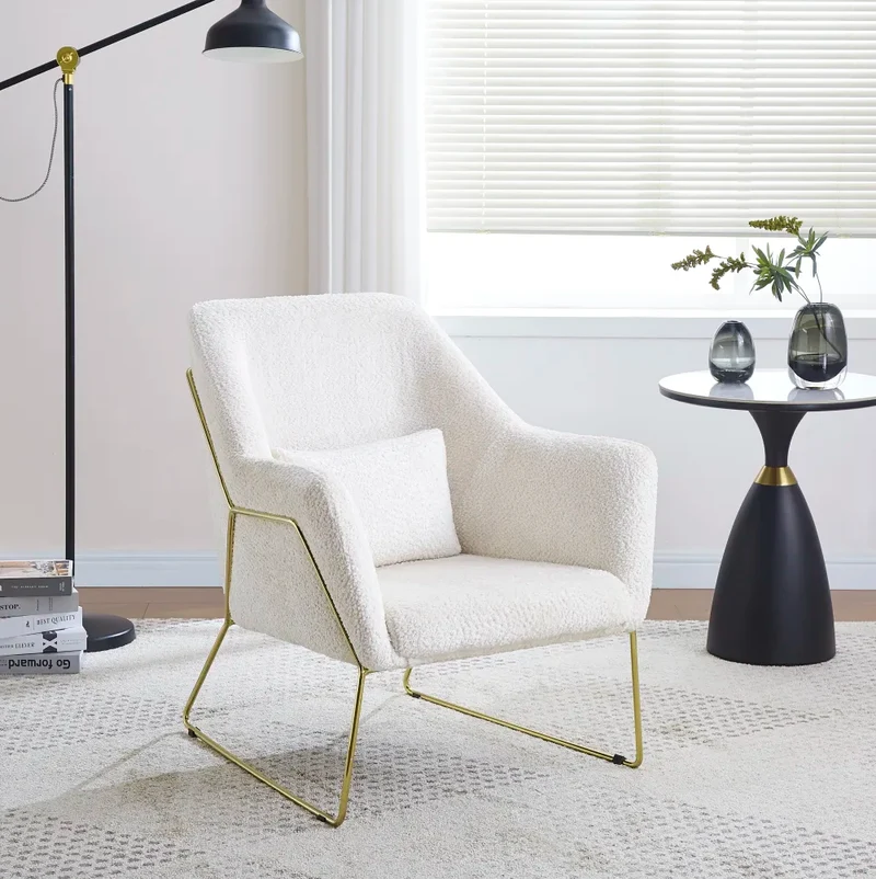 Fauteuil Baska Or velours beige