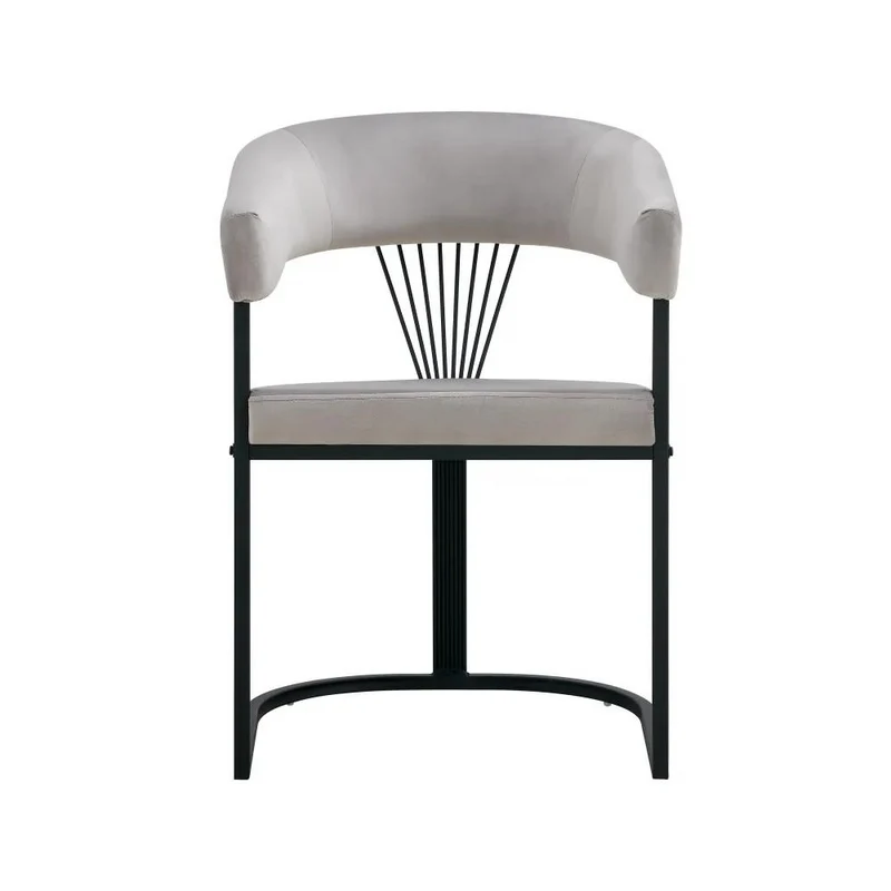 Chaise Brittany Noir velours Gris