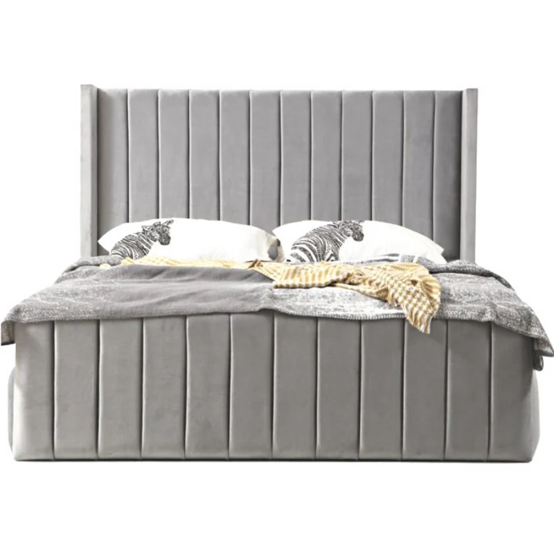Cadre de lit Tokyo velours Gris