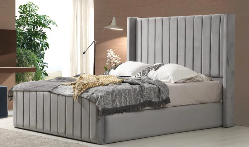 Cadre de lit Tokyo velours Gris