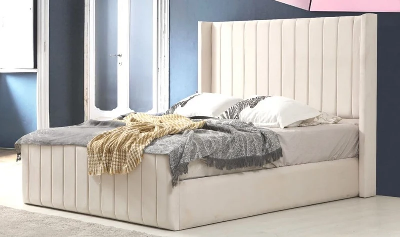 Cadre de lit Tokyo velours beige