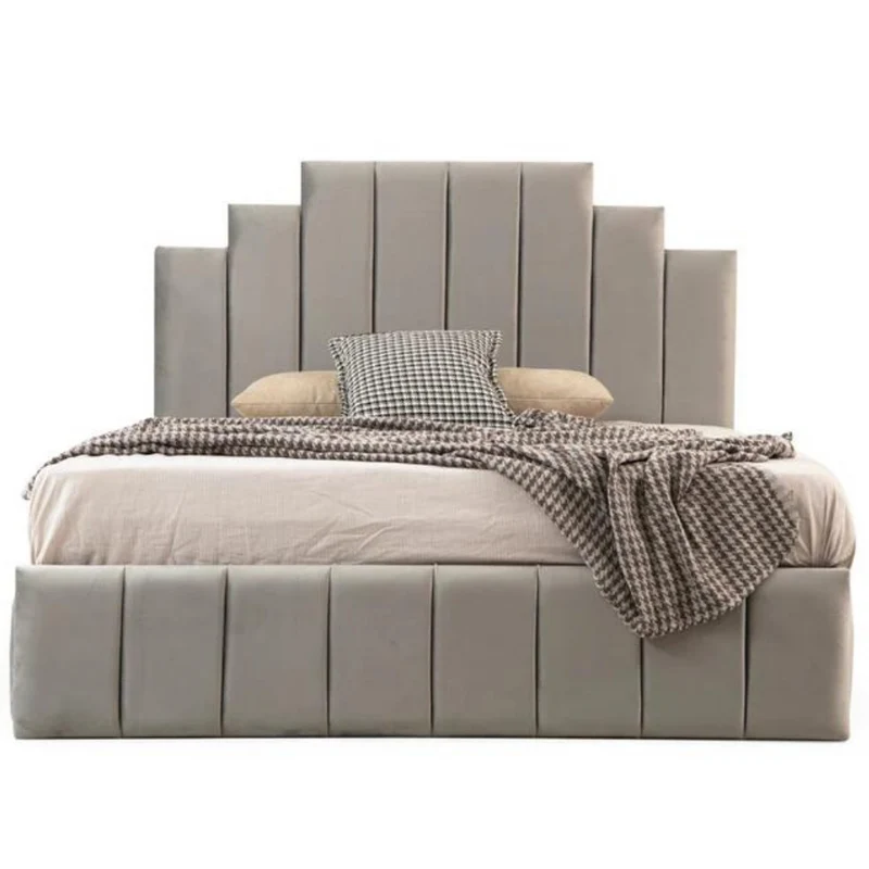 Cadre de lit Natura velours Gris