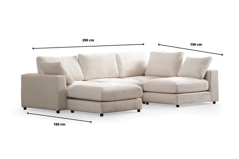 Canapé modulable Julia 4+1 en Chenille