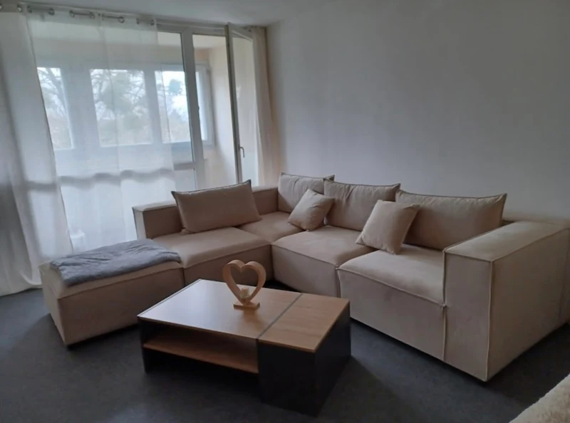 Canapé modulable Élégance 4+1 en Velours beige