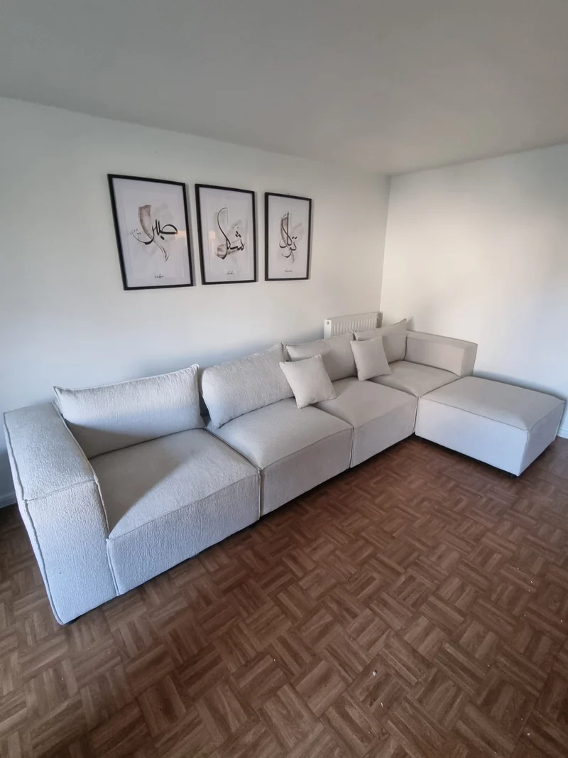 Canapé modulable Élégance 4+1 pouf en Chenille