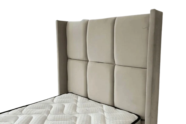 Lit Coffre simple Rio Velours Beige