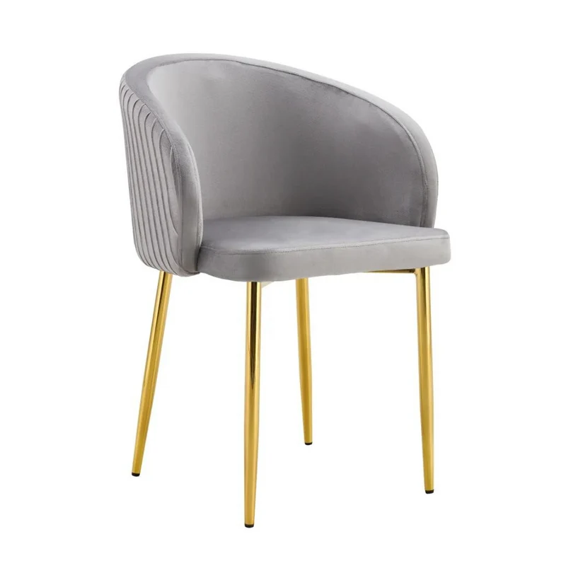 Chaise Carlita Or velours Gris