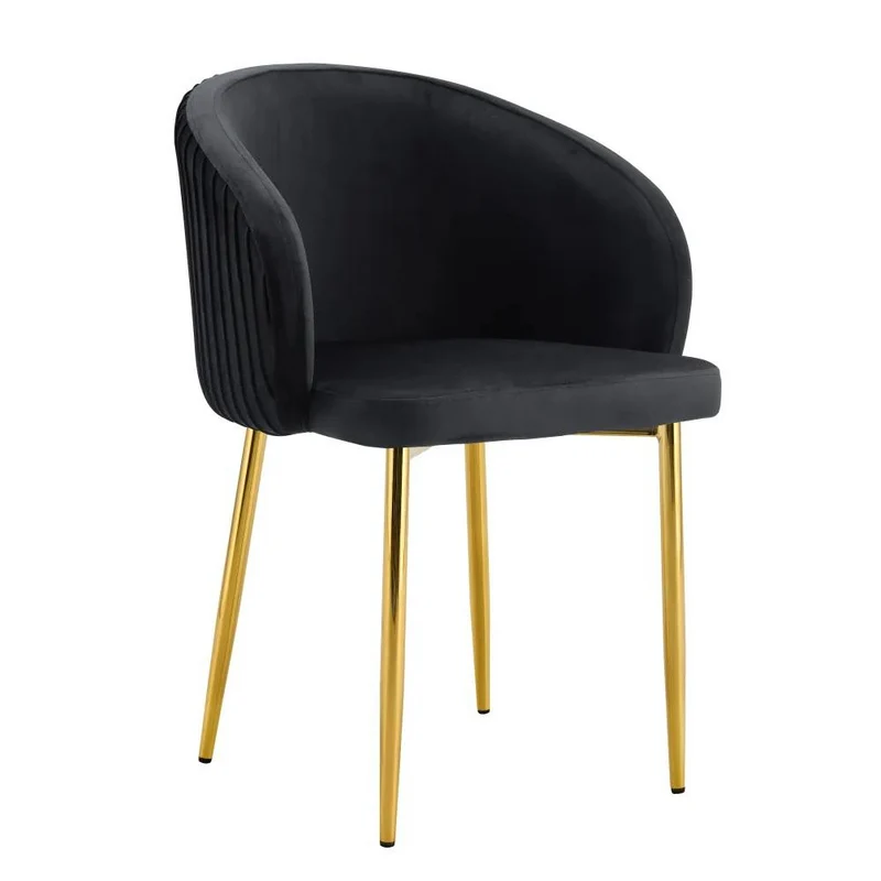 Chaise Carlita Or velours Noir