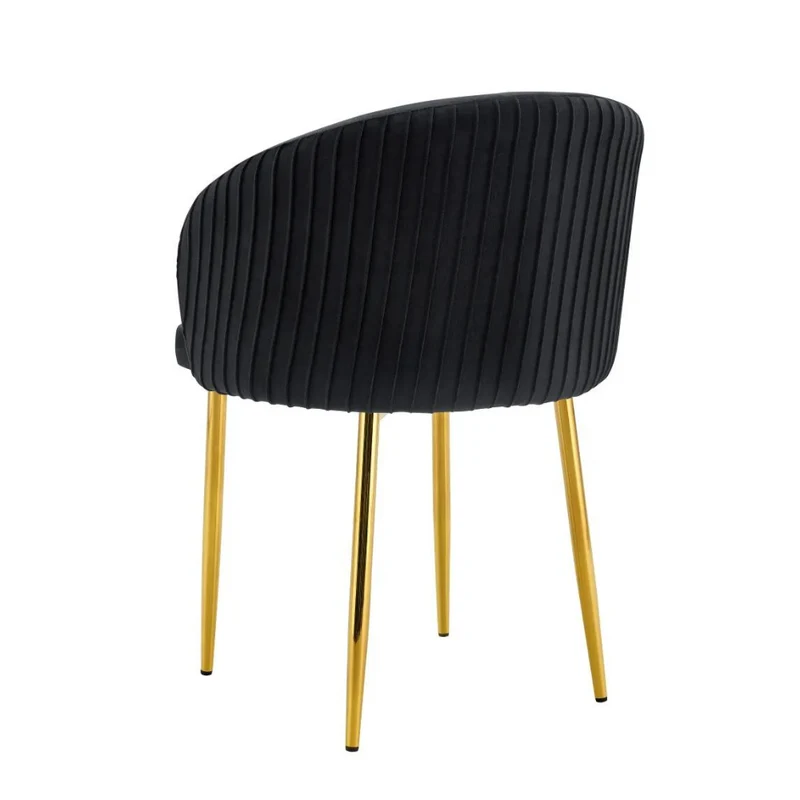 Chaise Carlita Or velours Noir