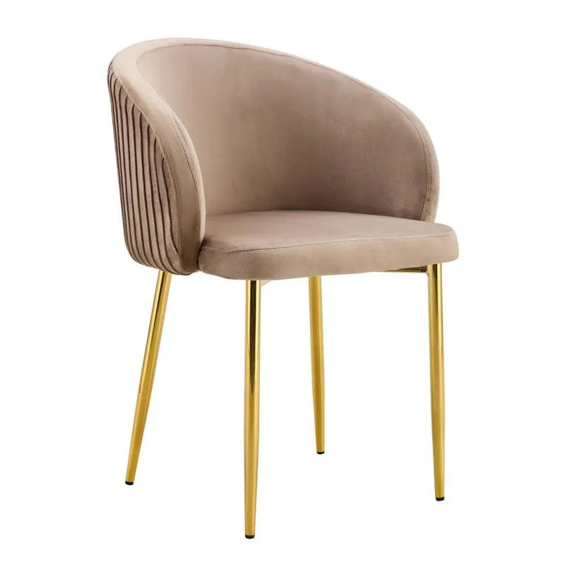 Chaise Carlita Or velours Taupe