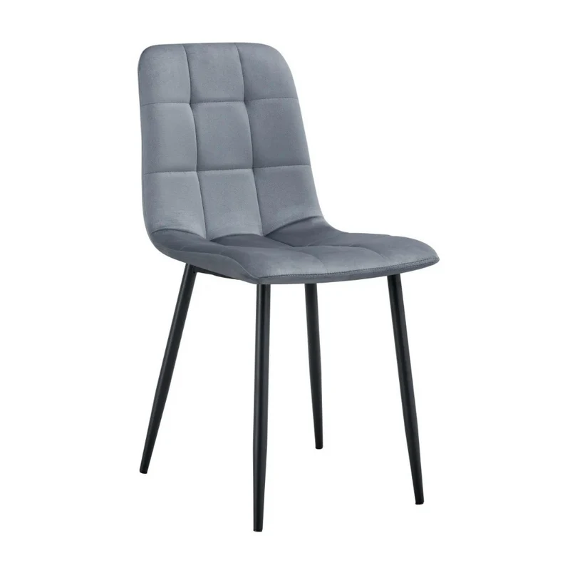 Chaise Elisa Noir velours Gris
