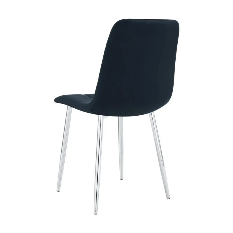 Chaise Elisa Argent velours Noir