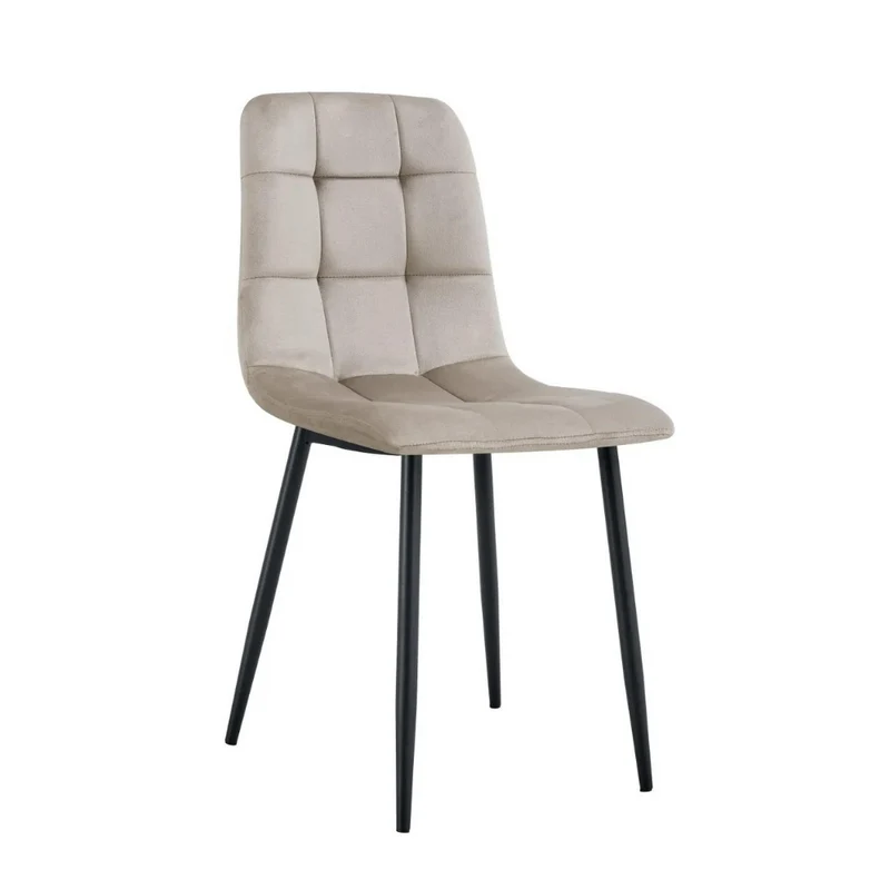 Chaise Elisa Noir velours Taupe