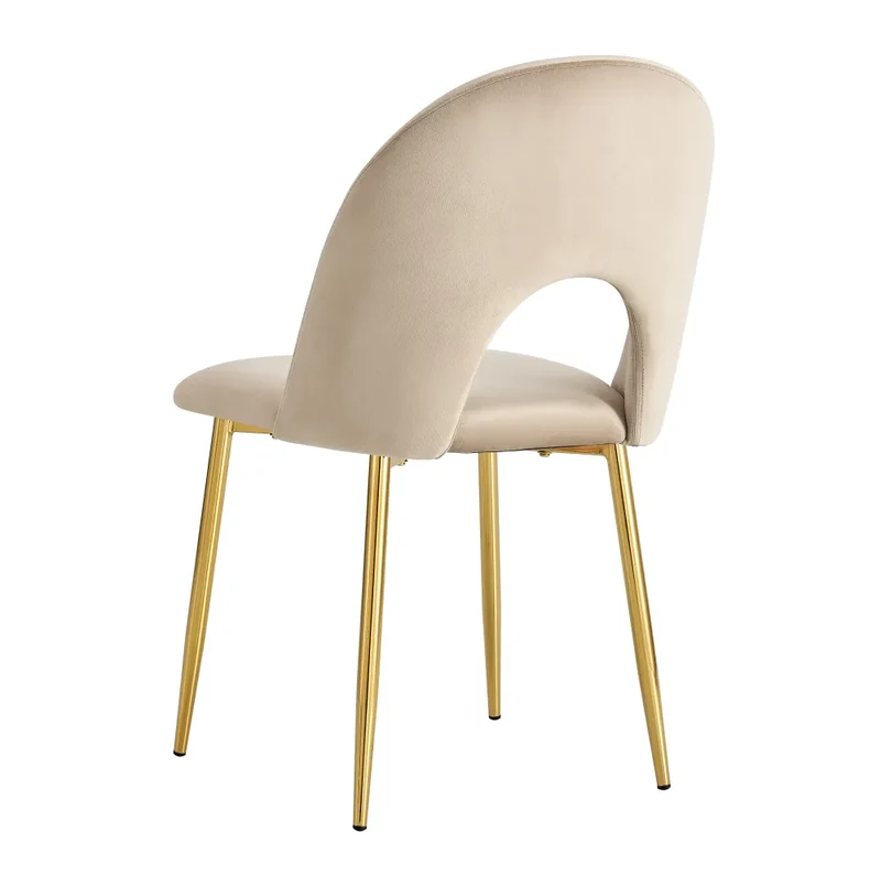Chaise Teddy Structure Dorée Velours Style Classique