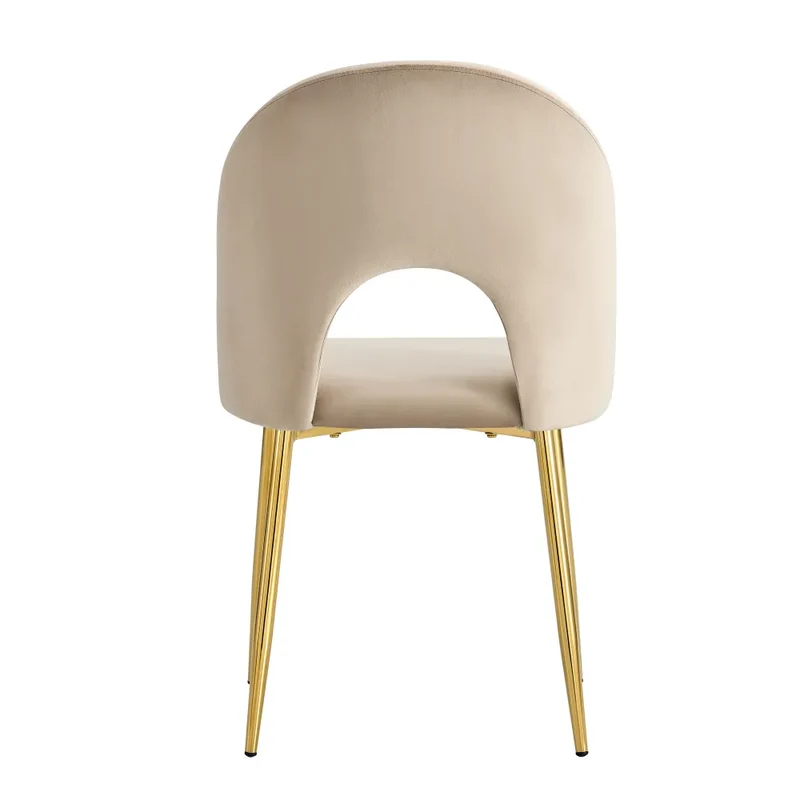 Chaise Teddy Structure Dorée Velours Style Classique