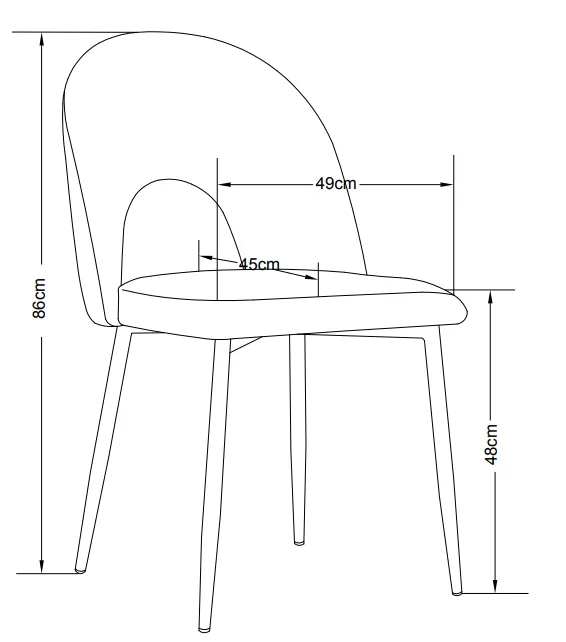Chaise Teddy Structure Dorée Velours Style Classique